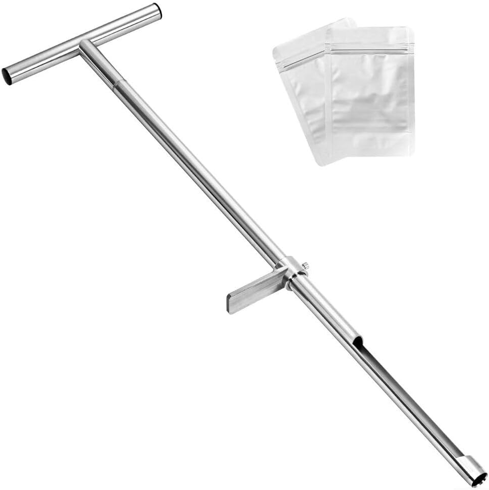 Long Reach Soil Sampling Tool 36 Inch With T-Handle And Foot Platform For Agricultural Soil Inspection