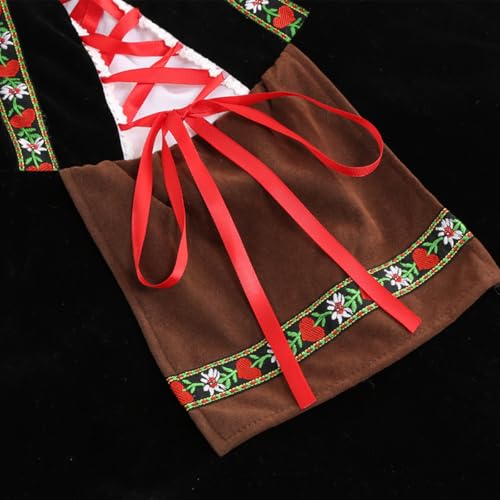 GRAJTCIN Womens Oktoberfest Costume, Velvet German Bavarian Dress for Halloween Carnival4