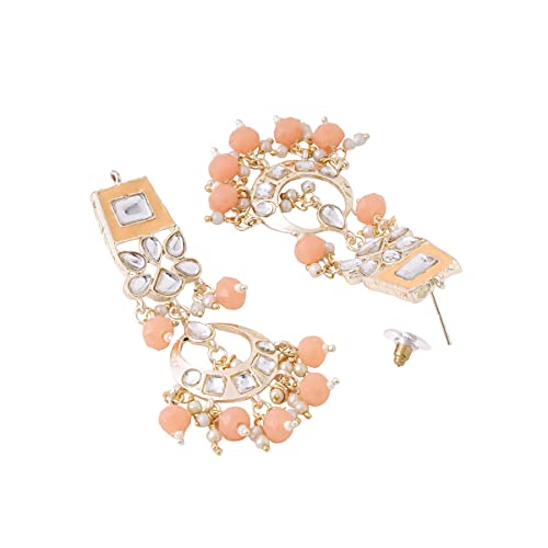 Image of Yellow Chimes Ethnic Gold Plated Studded Kundan Beads Flower Design Jewellery Set Multicolour Meenakari Choker Necklace Set for Women and Girls
