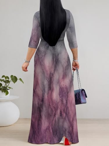 Image of Women's 3 /4 Sleeve Maxi Dress with Pockets