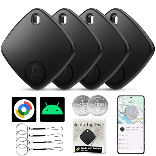 Air Tracker -4 Pack, 2026 New Bluetooth Tracker Tags, Android Tracker Tags Work with Google Find Hub Device App, Bluetooth Luggage Tracker for Keys, Backpack,Suitcase,Travel