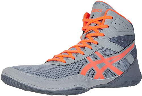 ASICS Men's Matflex 6 Wrestling Shoes, Stone Grey/Flash Coral, 9.5 M US