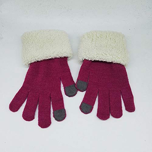 Preisvergleich Produktbild CZZJH Handschuhe Korallenvlies Strickhandschuhe Touchscreen Warme Wollhandschuhe