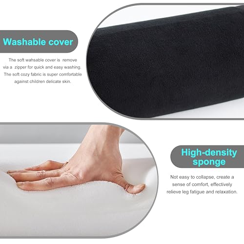 Image of Car Seat Foot Rest,Car Seat Foot Rest for Kids-Booster Seat Foot Rest-Convenient Car Accessories for Kids - Supportive Car Seat Leg Rest Pillow for Toddlers - Long Adjustable Strap (Black)
