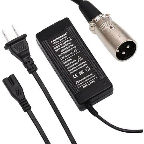 TANGSPOWER E Bike Charger 48v Output 54.6V 1.5A 48 Volt 3-pin XLR Male Plug for 54.6 Volt Electric Bike Charger 13S 12Ah Lithium Battery Charger Cover