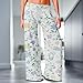 Women Summer Pants Boho Floral Lightweight Pants with Pockets Comfy Fit Elegant Skin-Friendly Work Trousers for Women Breathable Lightweight Lounge Fashion Clothes Plus Size,S