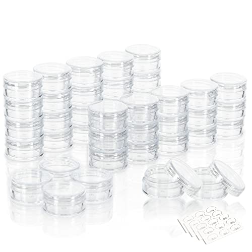 ZEJIA Sample Containers, Tiny Sample Jars with Lids, 5 Gram Cosmetic Containers with lids, Clear Lip Balm Containers (50 Pieces)