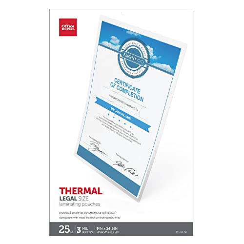 Office Depot® Brand Laminating Pouches, Legal Size, 3 Mil, 9