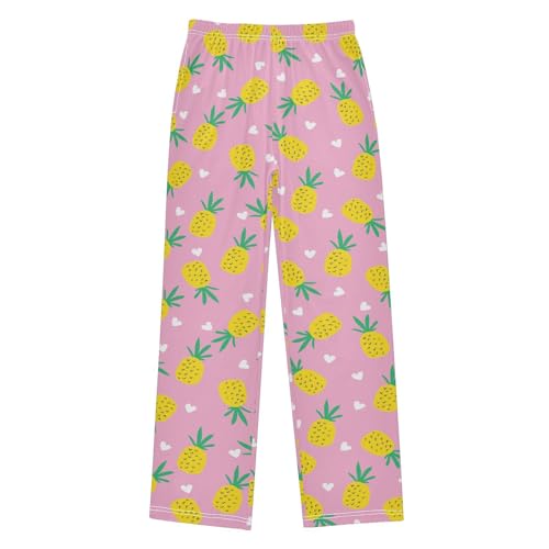 Pineapple Love Boys Long Pants Soft Trousers Elastic Waist Kids Lounge Bottoms with Pockets S-XL