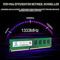 Motoeagle 16GB Kit (2x8GB) PC3 PC3L 10600 UDIMM DDR3 DDR3L 1333MHz RAM PC3-10600U CL9 1.35V 240-Pin Non-ECC Unbuffered 2RX8 Dual Rank Desktop Arbeitsspeicher – Ansicht 2