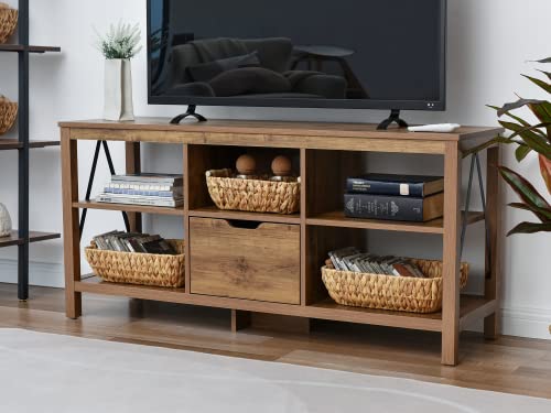 Storageworks Hand-Woven Large Storage Baskets With Wooden Handles, Water Hyacinth Wicker Baskets For Organizing, 2-Pack #TOP6