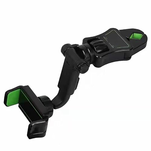 LEEMASING Adjustable 360° Rotation Phone Holder Car Rearview Mirror Mount Multifunction for Car Universal Car Phone Holder Vehicle Back Seat Mobile Phone Holder (Black Green)