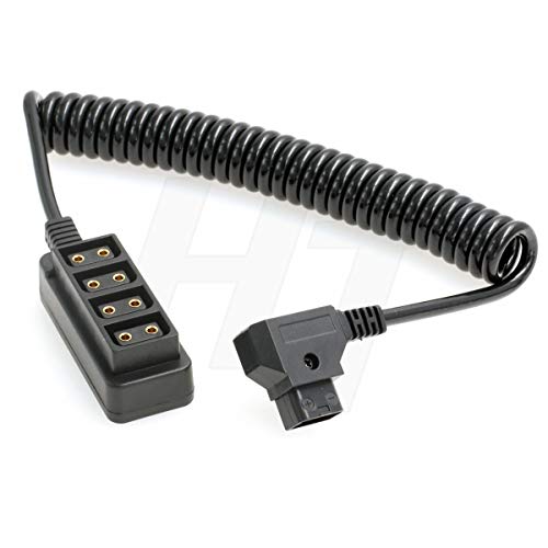 Hangton D-Tap Power Splitter Da 1 A 4, Adattatore P-Tap A Spirale Per Montaggio A V Gold Mount Battery To Camera Monitor