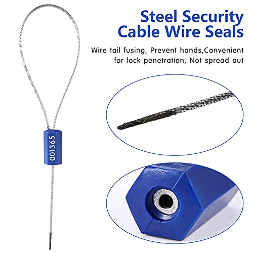 Honoson HONOSON-SEALS-01 50 Pieces Steel Security Cable Wire Seals Disposable Steel Wire Seal Numbered Anti-Tamper Security Tags Electricity Meter/Water Meter Steel Wire Seal Self-Locking Shipping Padlock thumb #2