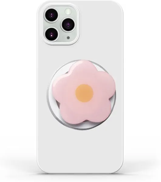 Phone Grip Compatible with Magsafe - Cute Flower Series Multi Functional Magnetic Phone Grip with Expanding Kickstand Include Magnetic Adapter Ring (Pink)
