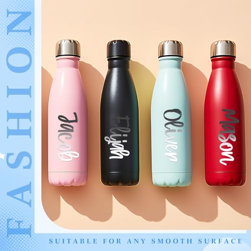 Image of 6 Sheets UV Dtf Cup Wrap Name Stickers for Water Bottles Waterproof Vinyl Decals Personalized Custom Lettering Gift Stickers for Cups Love 14-40oz Tumbler Mugs DIY Craft (Silver)
