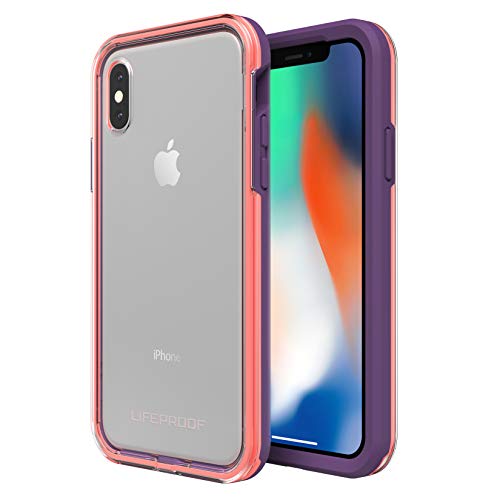 Lifeproof SLAM SERIES Case for iPhone X (ONLY) - Retail Packaging - FREE FLOW (CLEAR/FUSION CORAL/ROYAL LILAC)