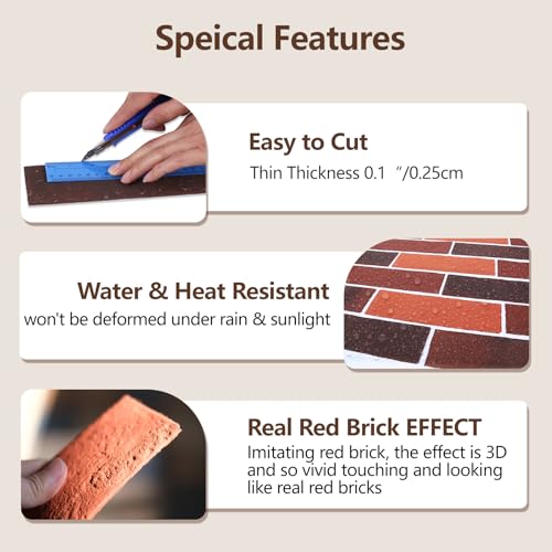 Briques minces rouges pour mur d accentuation intérieur et cheminée 1 m²