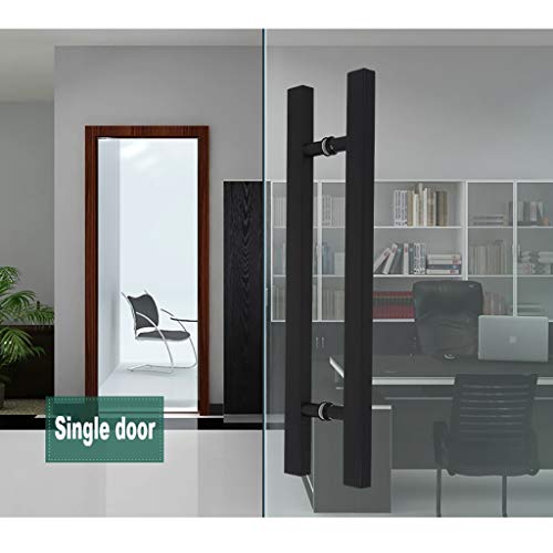 Poignée porte coulissante acier inoxydable noir robuste push-pull - 7