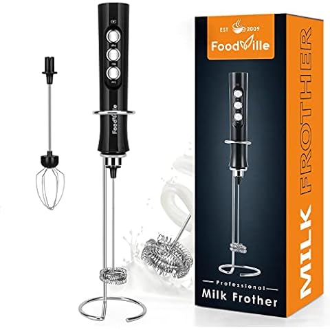 FoodVille Rechargeable Milk Frother Handheld Foam Maker Cover