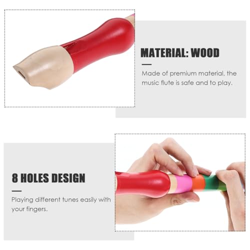 Ultnice Sopran-Blockflöte aus Holz mit 8 Löchern Sopranflöte für Kinder (farbenfroh)