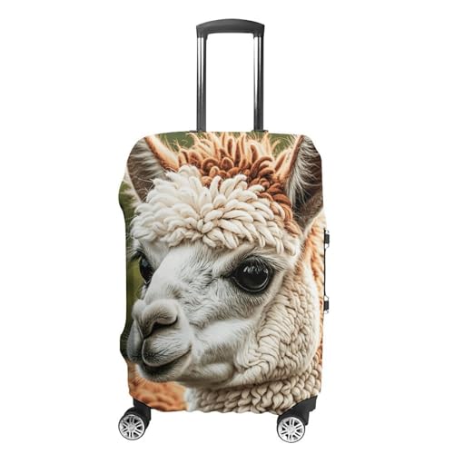 Travel Luggage Cover Elastic Suitcase Protector Anti-Scratch Washable Cute Alpaca Llama Luggage Sleeve Tsa Approved Carry on Covers Baggage Cover Fits 18-32 Inch Luggages