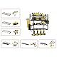 AcornFort W-1701 4 Etagen 40cm Mittlere Größe Wandregal Metall Schwere Garage Werkzeug Werkstatt Organizer 4 Steckplätze Akkuschrauber Halterung Wand Werkzeugaufbewahrung mit 4 Bohrhaltern