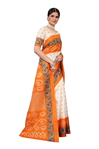 Image of Sidhidata Women's Printed Art Silk Saree With Blouse Piece (Free Size)
