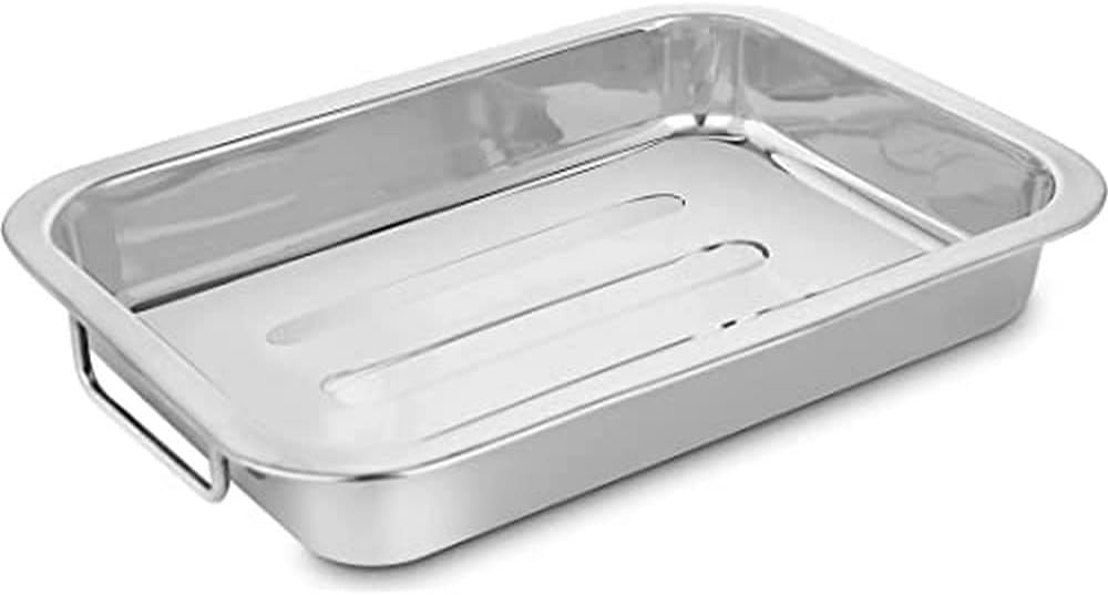 Penguin Home® Roasting Tray without Rack Stainless Steel Roasting Tin with Handles Oven