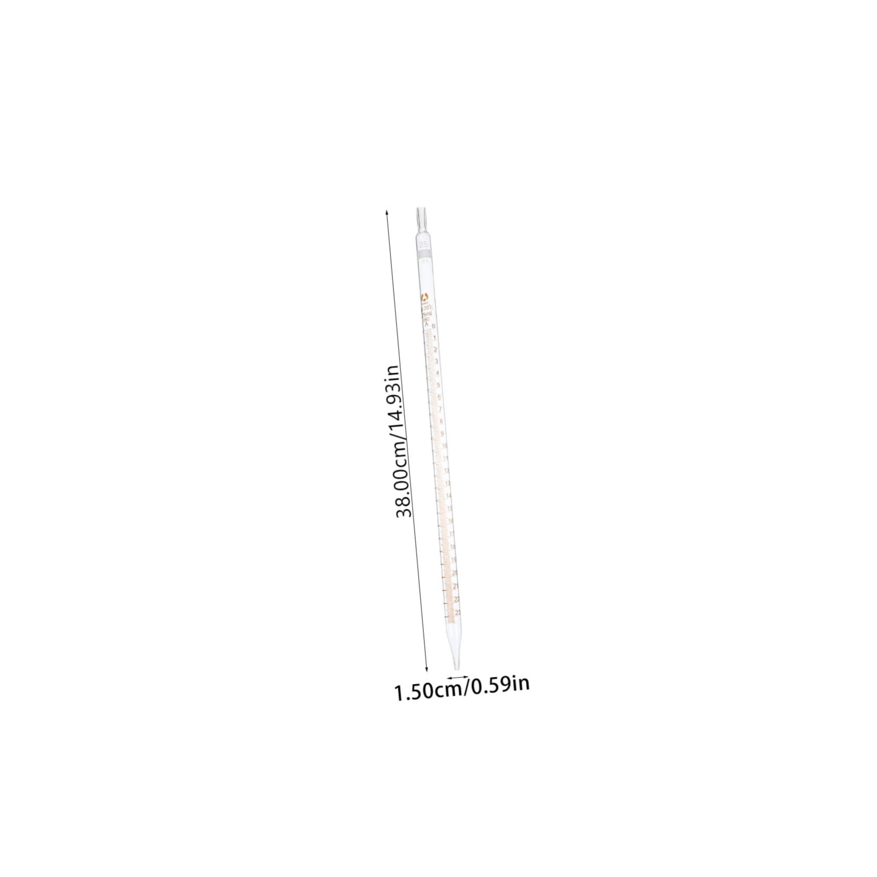 Pipetta Graduata in Vetro 25ml 20 Pezzi per Laboratorio | Scala Leggibile, Misura Accurata, Confezione da 20, Vetro, Uso Tecnico