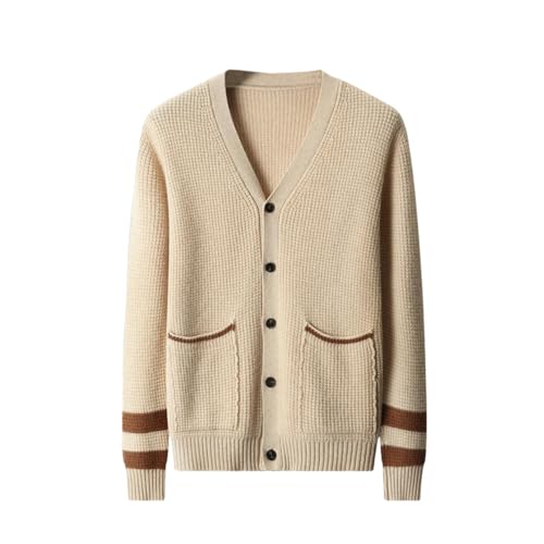 Cardigan cachemire col en V homme ample | Tricot gilet style coréen