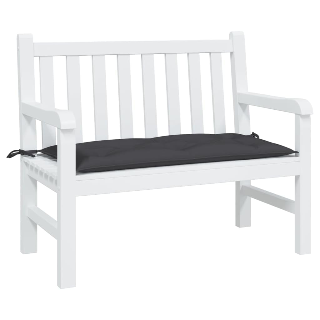 Coussin de banc de jardin imperméable noir 100x50x7 cm