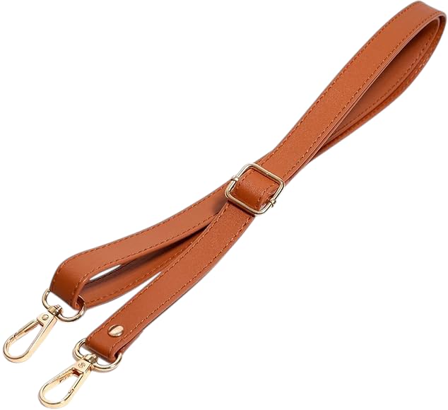 Replacement Shoulder Strap, Adjustable Shoulder Bag Belt, Brown Color Exclusive for Hand Bags Side Sling Crossbody Bags Adjustable Length with Golden Buckles.