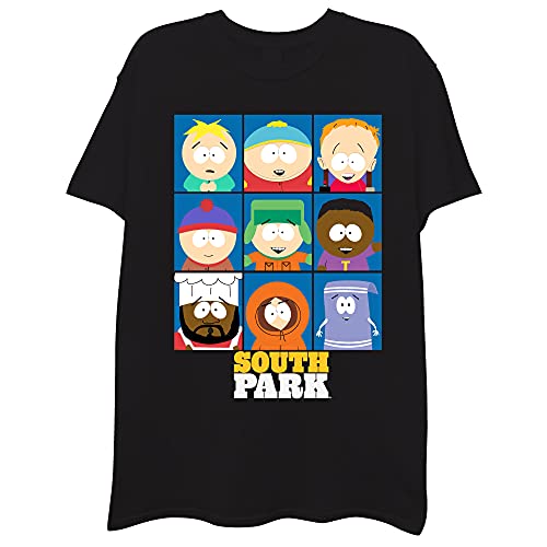 South Park Men's South Park Character Group T-Shirt - Kenny, Eric, Stan, Kyln, Chef T-Shirt (Pack of 1)
