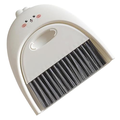 MOLUCKFU 1 Set Kindergarten Dustpan and Broom Set Portable Dustpan Kit Broom and Dustpan Broom Desktop Broom Kit Sweeping Table Brush Car Broom Keyboard Clean Plastic White