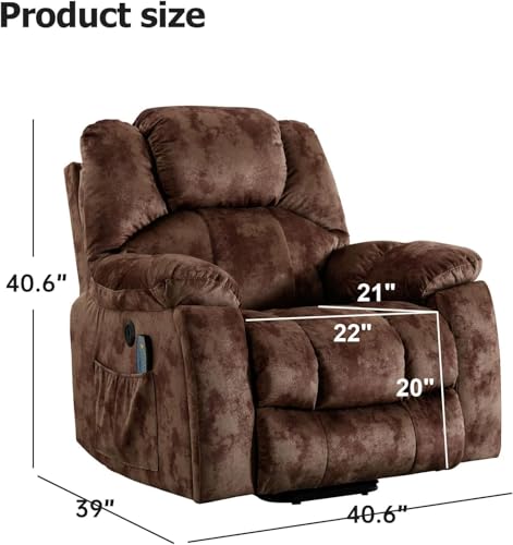 Sillón eléctrico reclinable con masaje Camel Brown miniatura 2