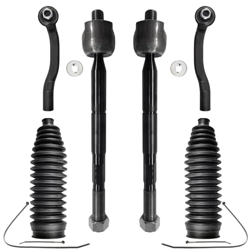 ASTARPRO - 6pc Front Tie Rods Kit Replacement for 04-10 Toyota Sienna, 4 Outer & Inner Tie Rods 2 Boots 2004 2005 2006 2007 2008 2009 2010