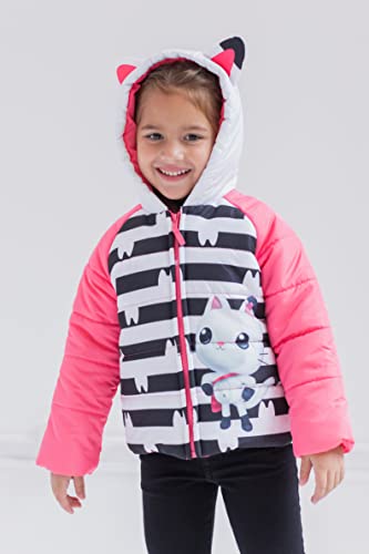 DREAMWORKS GABBY'S DOLLHOUSE Pandy Paws Girls Zip Up Puffer Jacket Toddler to Big Kid2