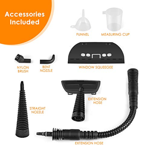 VeRosky Handheld Pressurized Steam Cleaner Best Germ Killer with 9-Piece Accessory Set Purpose and Multi-Surface All Natural, Chemical-Free Cleaning for Home, Auto, Patio, More Gary - Thumbnail 2