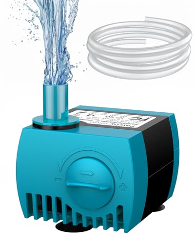 Image of Pawfly 90 GPH Submersible Water Pump 4 W Mini Water Fountain Pump with 2.4 ft. Lift Height Quiet Adjustable Water Pump for Aquarium Fish Tank Fountain Garden Waterfall Statuary