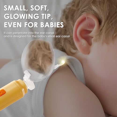 Ear Cleaner with Light & 2X Magnifier – Ear Wax Removal Tool with Soft Silicone & Firm Tips, Detachable Spoon & Tweezers, Portable Storage Case for Home (Amber Yellow) - Image 3