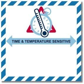New Time and Temperature Sensitive IATA Labels (4 Color)