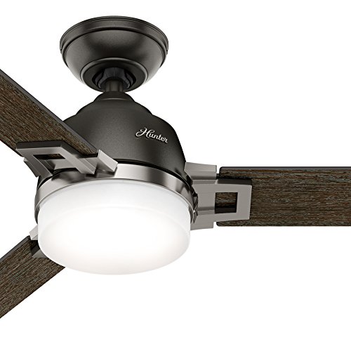 Hunter Fan 48 inch Modern Ceiling Fan in Noble Bronze with LED Light kit and Remote Control (Renewed)