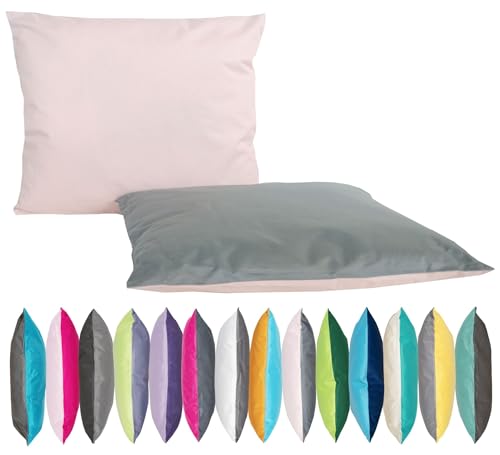 JACK 2-farbiges Wende Outdoor Lounge Kissen 30x50cm Dekokissen inkl. Füllung Wasserfest Sitzkissen Garten Stuhl, Farbe:Grau - Rosa