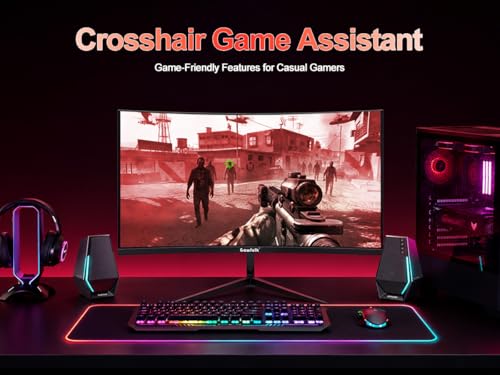 Image of Gawfolk 32 inch Curved Gaming Monitor 240Hz, 1800R Full HD 1080P Computer Monitor VA Panel, PC Screen with Freesync and Eye Care Technology, Wall Mountable