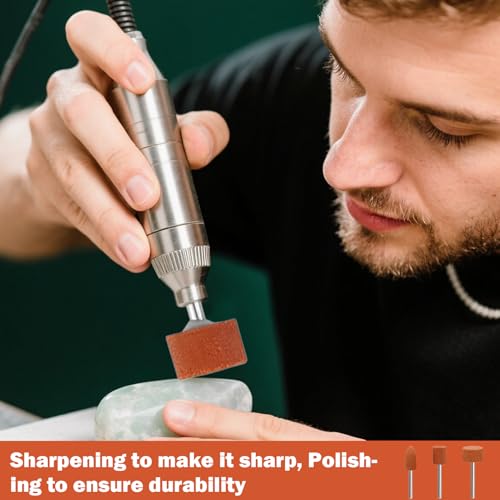 42 Stück Korund Schleifspitze Set, 1/8 Zoll Schaftgröße,Stein Schleifen Polierkopf,Schleifscheibenkopf,Zur Verwendung Auf Edelsteinen, Glas, Metall Und Holz Für Schleifen, Polieren, Entgraten