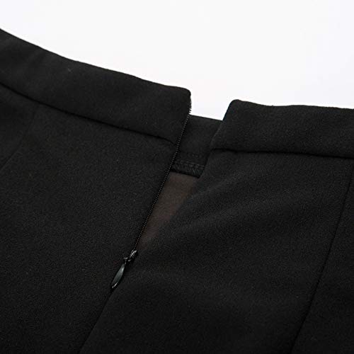 Belle Poque Women Vintage Black Skrt High Waist Pleated Skirt Black, S #TOP5