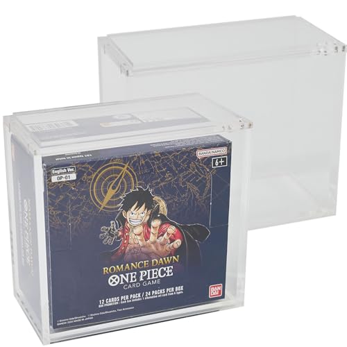 Platinum Protectors Premium Acrylic Display Case for One Piece Booster Box - OP-01, OP-02 Original Print - Magnetic Top, Stackable, UV Protection