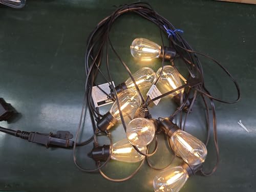 addlon 48FT Smart RGB Outdoor String Lights with Remote, Dimmable Patio Lights 15 Waterproof Shatterproof LED Bulbs, WiFi Color Changing String Lights, APP Control, Music Sync for Yard