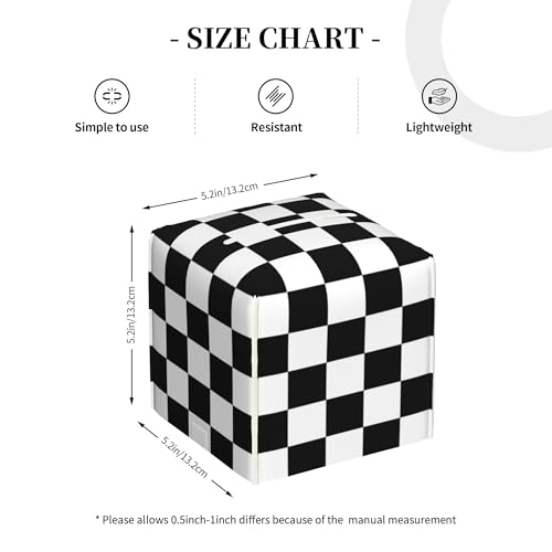 Black and White Checkerboard Tissue Box Cover Square,Square Grid Checkered Tissue Box Holder Waterproof Leather Facial Paper Organizer Dispenser for Bathroom Home Car Nightstand Vanity Desk by sndheke - Image 4